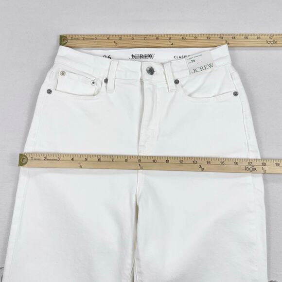 J Crew Women's Classic Straight Leg Jean Size 26 White - Picture 14 of 16
